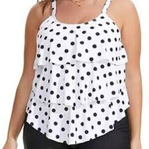 BEAUTIKINI WOMENS TANKINI POLKA DOT SWIMMING PLUS SIZE 22W BRAND NEW WITH TAGS